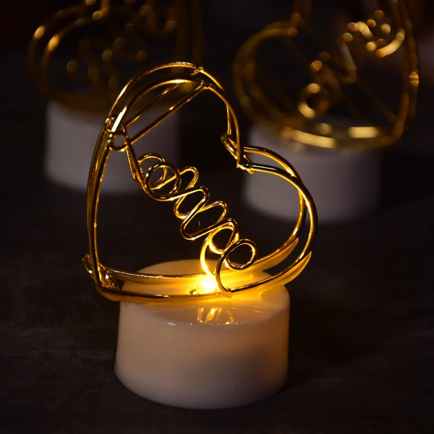 Radiant Flameless Heart Candles - 12-Piece Set for Stunning Decor